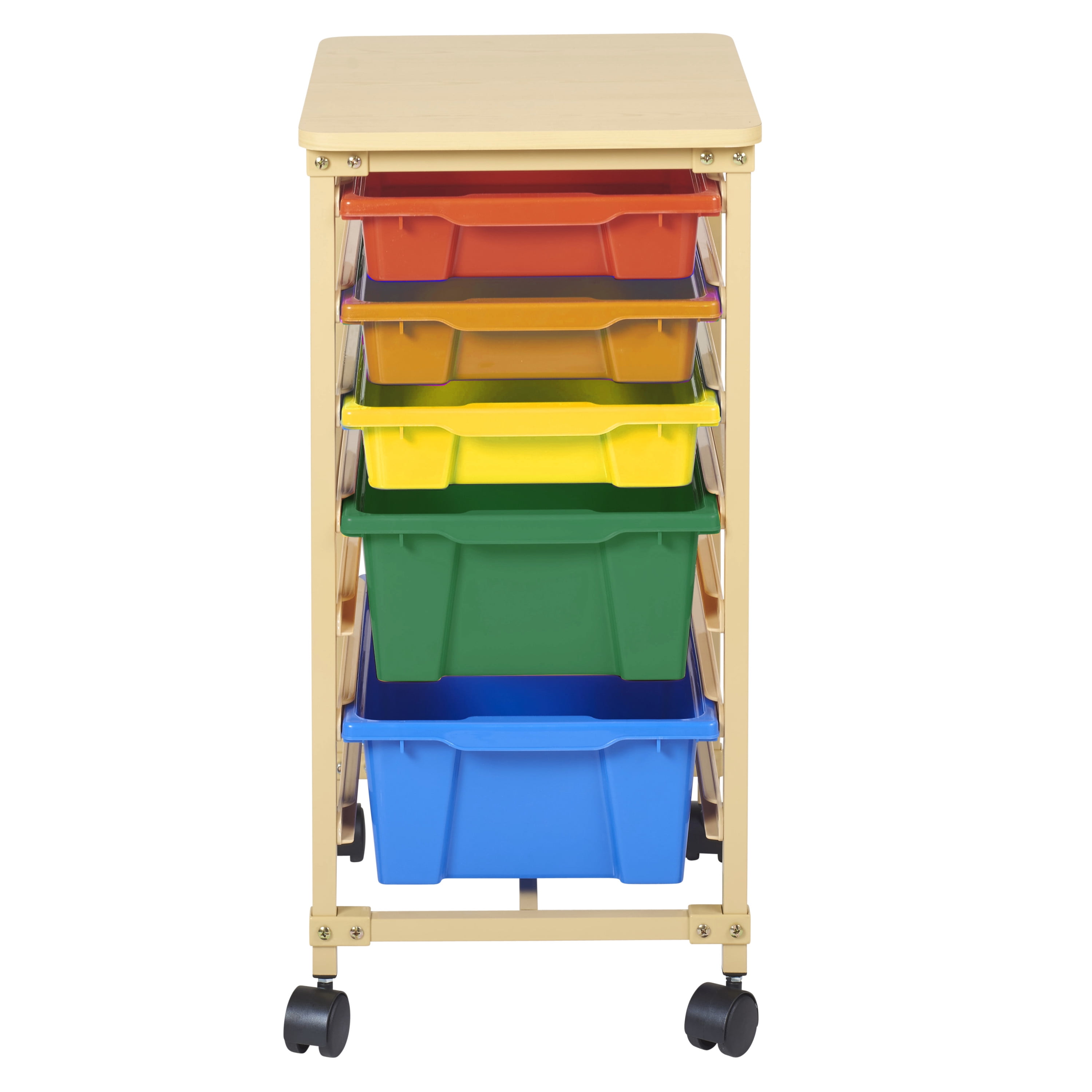 5Tray Mobile Organizer Sand Assorted Bins