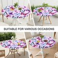 thumbnail image 7 of Pink Butterfly Pattern Round Fitted Tablecloth with Elastic Edge,Dining Table Cover Waterproof,Outdoor Round Tablecloth for Camping,Dining,Indoor and Outdoor, 7 of 7