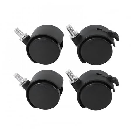 LAMIRO Set of 4 Screw In Caster Wheels - 2 With Lock Function