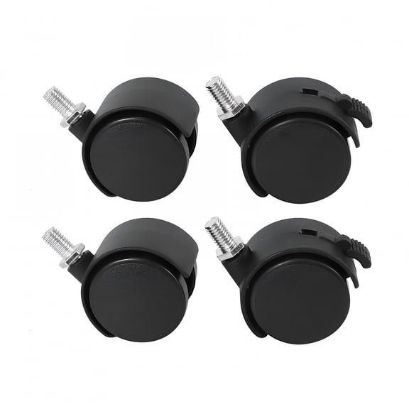 LAMIRO Set of 4 Screw In Caster Wheels - 2 With Lock Function