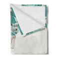 thumbnail image 2 of Turquoise Soft Flannel Fleece Throw Blanket, Flowers Buds Leaf at the top Left Corner Season Celebrating Theme, Cozy Plush for Indoor and Outdoor Use, 50" x 60", Teal Pale Green, by Ambesonne, 2 of 5
