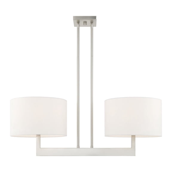 Livex Lighting Hayworth 2 Light Linear Chandelier in Brushed Nickel