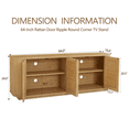 thumbnail image 4 of Tcbosik 64" Sideboard Buffet Cabinet, Rattan Storage Cabinet with 4 Doors, Cupboard with Adjustable Shelves, 24"H Farmhouse Coffee Bar Cabinet for Dining Room, Living Room, Entryway, Natural, 4 of 9