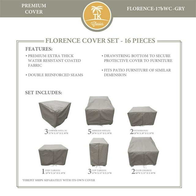 Housse de Protection FLORENCE-17b en Gris