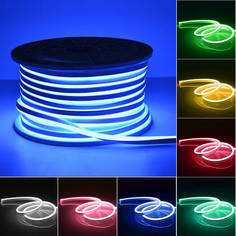 USA DC 12V SMD2835 Flexible LED Strip Waterproof Neon Lights Silicone Tube 3.3ft 