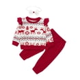 thumbnail image 2 of Seyurigaoka Baby Girl Long Sleeve Ruffle Reindeer Top+Pant/Tulle Skirt+Headband, 2 of 10