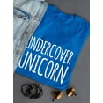 thumbnail image 3 of "Undercover Unicorn" Trendy Quote Women Royal Blue T-Shirt, Female Large, 3 of 4