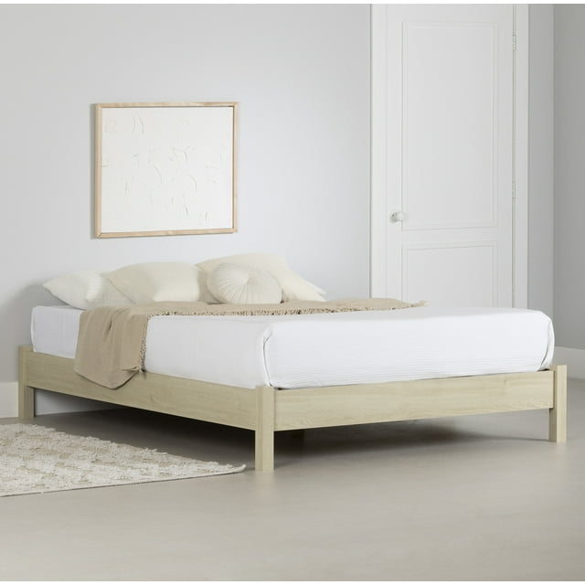 Lit plateforme Queen, fini Chêne blanchi, collection Step One Essential de Meubles South Shore