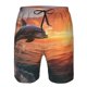 thumbnail image 3 of Balery Sunset Dancing Dolphin B Traje de Baño Estilo Hawaiano para Hombre, Shorts de Secado Rápido con Bolsillos-Small, 3 of 6
