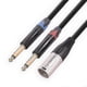 thumbnail image 3 of 1 Xlr 3-pin Male Jack- To 2x 6.35mm Ts Male Mono Plug Microphone Audio Cable, 3 of 5