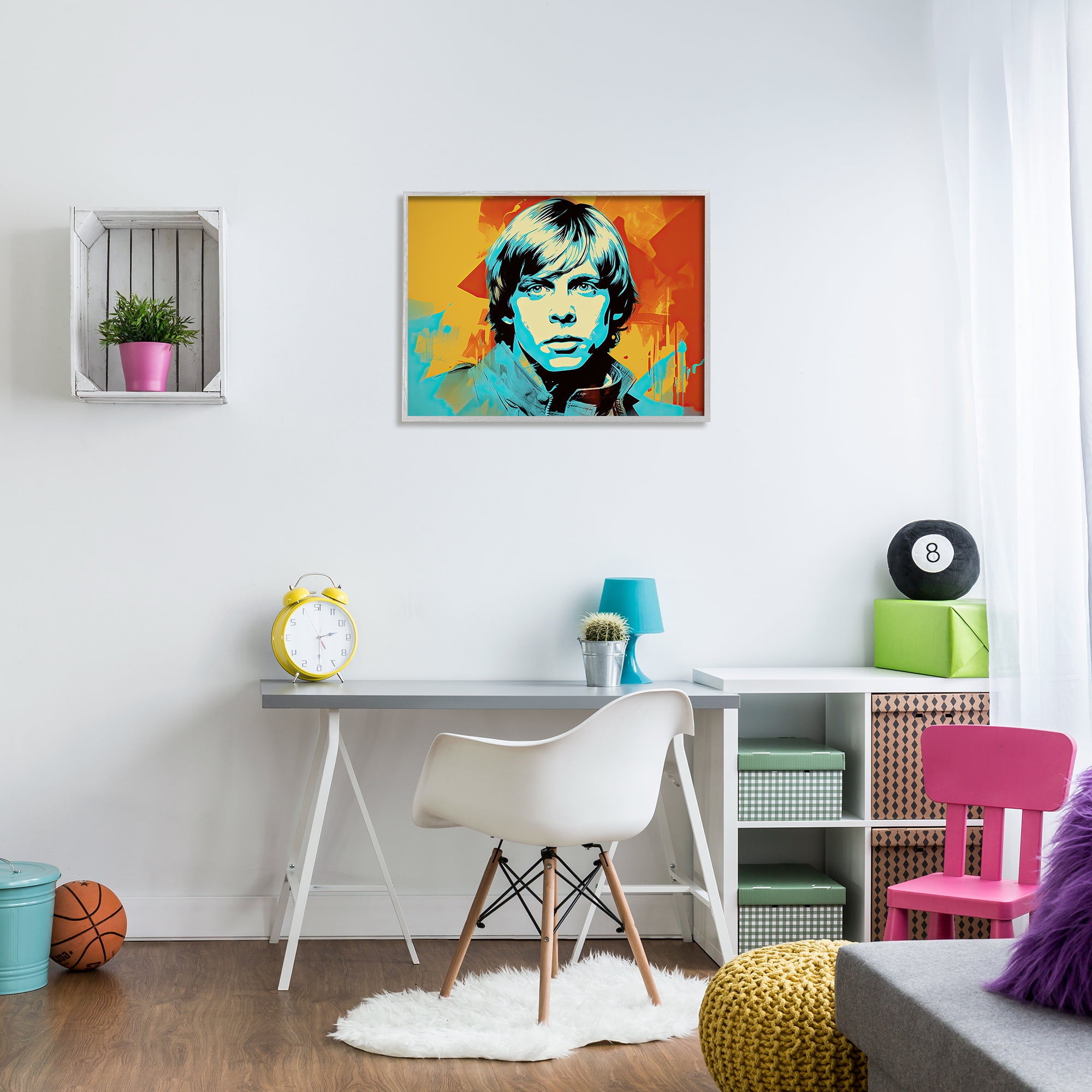Stupell Industries Pop Style Luke Portrait Fairy Tales & Fantasy Painting Gray Framed Art Print Wall Art, 30 x 24