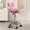 Pink, variant on Saddle Stool with Back and Ring Pedal, Adjustable Hydraulic Rolling Chair with Wheels for Salon, Spa, Medical, Massage & Drafting Use Black