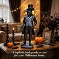 thumbnail image 5 of Gothic Raven Figurine, Black Crow with Top Hat, Dark Academia Tabletop Ornament for Halloween Mantel Shelf Vintage Home Display, 5 of 5