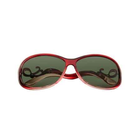 Women Polarized Sunglasses with 61mm Lens Bent Rhinestone Arm 100% UV Protection -