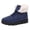 Blue, variant on Women Lace up Ankle Snow Boots Plush Cuff Lined Suede Booties Non Slip Chunky Lug Sole Thermal Outdoor Winter Fashion Footwear Size 6.5