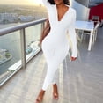thumbnail image 4 of Women's Stylish Solid Color Zipper Sport Tight Height Stretch Jumpsuit, 4 of 6