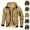 X01-Khaki, variant on Mens Flannel Hoodie Jacket Long Sleeve Plaid Shirts Jacket Full Zip Quilted Lined Jackets Thermal Hooded Coats Outerwear with Pockets Navy 2XL