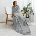 thumbnail image 3 of Comfy Cubs Muslin Blanket, Large Size 50” x 60”, 6 Layer Cotton Softness (Heather Blue, Throw), 3 of 8