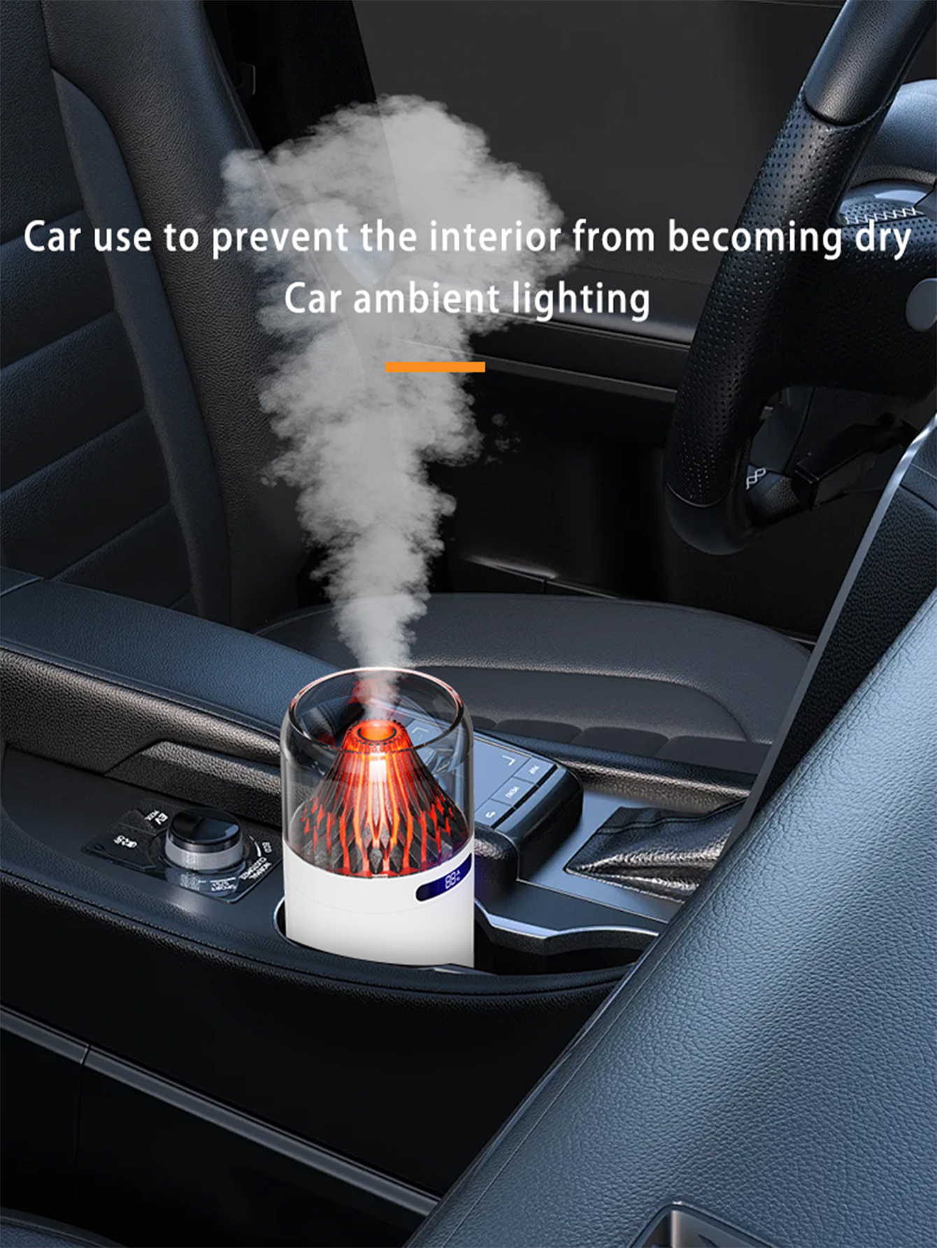 JELLOO Car Humidifier, Can Add Aromatherapy Essential Oil, Night Light, Water and Power Off Automatic Shutdown Protection, Suitable for Car Living Room Room Office