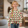 thumbnail image 4 of DISNIMO Girls Long Sleeve Tops Christmas Tree Print Girls Lace-up Crew Neck Tee Shirts Loose Fit Pullover Top Fall Winter Outfits Soft Blouse, 4 of 8