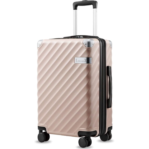 Carry-On Luggage, 20-Inch Expandable Hard Shell Suitcase with 8 Silent Spinner Wheels, Airline Approved (21.5 x 13.8 x 9 in)