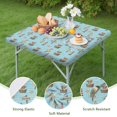 thumbnail image 4 of Blue Highland Cow Bathtub Starfish Pattern Square Fitted Tablecloth with Elastic Edge,Square Table Cover,Washable Elastic Table Cover for Home Kitchen Party Decor 36"x36", 4 of 6