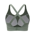thumbnail image 6 of COMVALUE Women's Square Scoop Neck Sports Bra Thin Strap Padded Low Impact Yoga Bra Wireless Workout Crop Top (Green, XL), 6 of 7