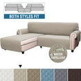thumbnail image 1 of CHOK L-Shape Sofa Slipcover Sectional 3 Seater Chaise Cover Pet Dogs Couch Protector  (Black Large), 1 of 10