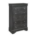 thumbnail image 2 of Global Furniture USA Pompei Wooden Gray 5-Drawer Chest with Crystal Knob, 2 of 2