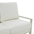 thumbnail image 6 of Leisuremod Jefferson Modern Leather Contemporary Loveseat With Silver Frame Mid-Century Living Room Loveseat Sofa (White), 6 of 7