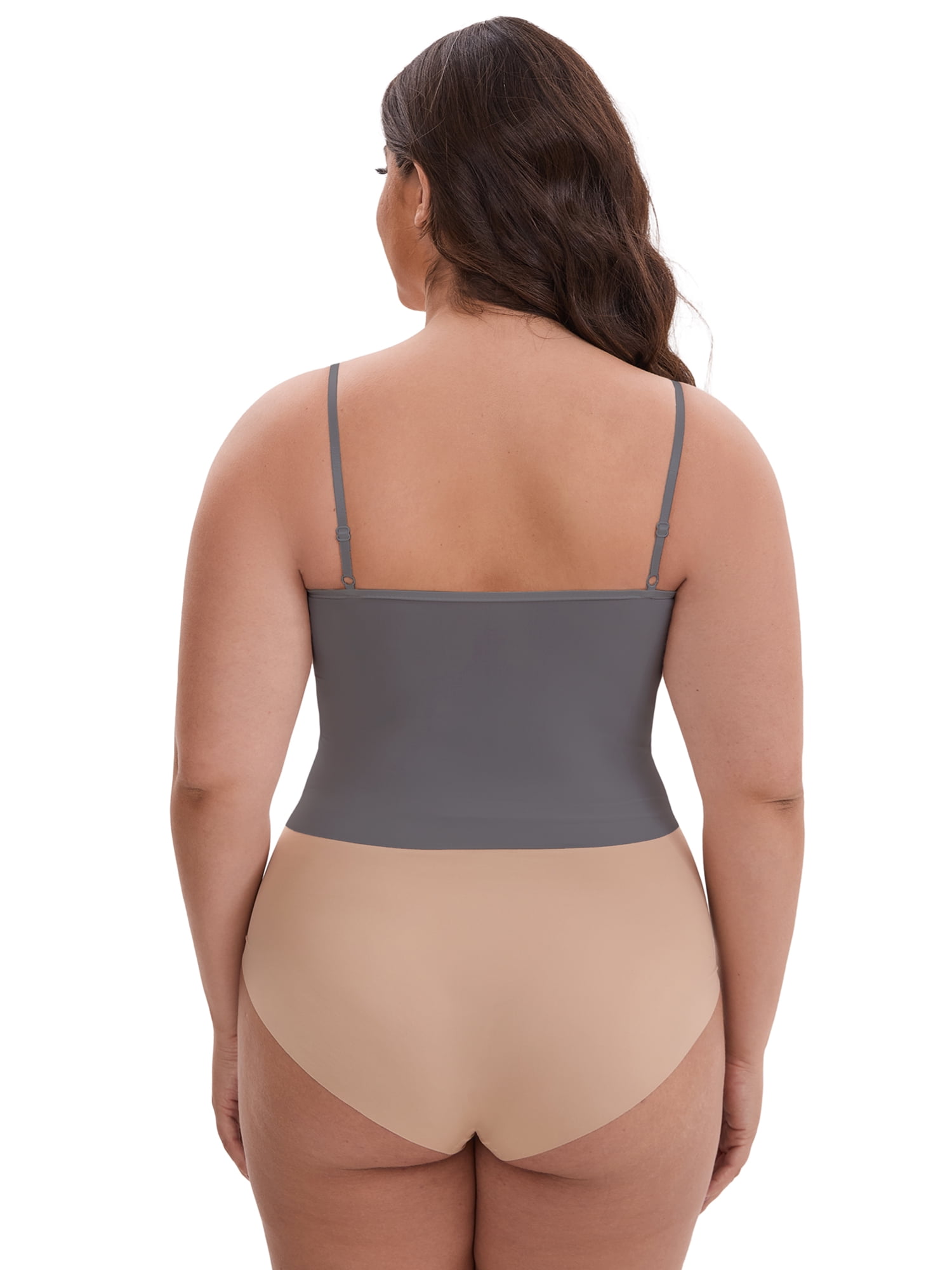 DARING DIVA Women's Plus Spaghetti Straps Wireless Padded Camisole XL Gray