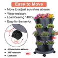 thumbnail image 4 of Stackable Planter with Wheels and Tools, Indoor Outdoor - 4 Tier Vertical Garden Planter Pots,Dark Gray,2 Set, 4 of 7