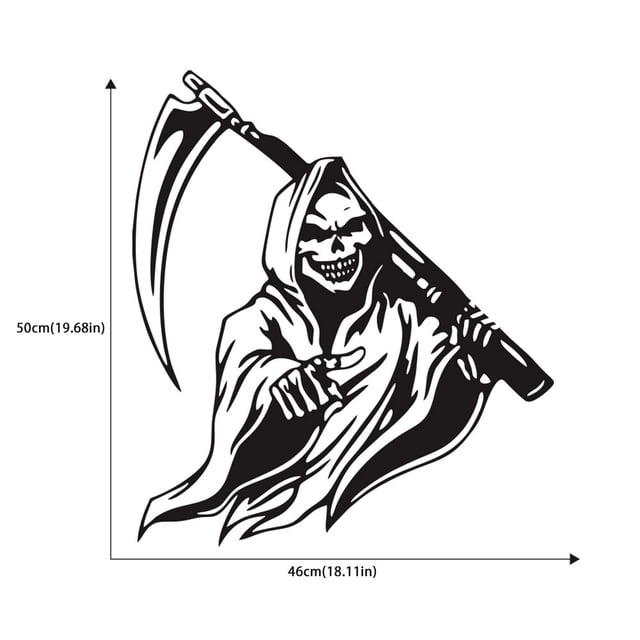 Pegatina para coche Grim Reaper Scythe, pegatina adhesiva Universal para coche, pegatina decorativa para coche