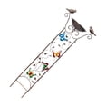 thumbnail image 2 of tamizeot Rustic Metal Bird Bath With Trellis Support For Showcasing Climbing Flowers Garden Decoration For Climbing Flowers Vines Butterfly, 2 of 6
