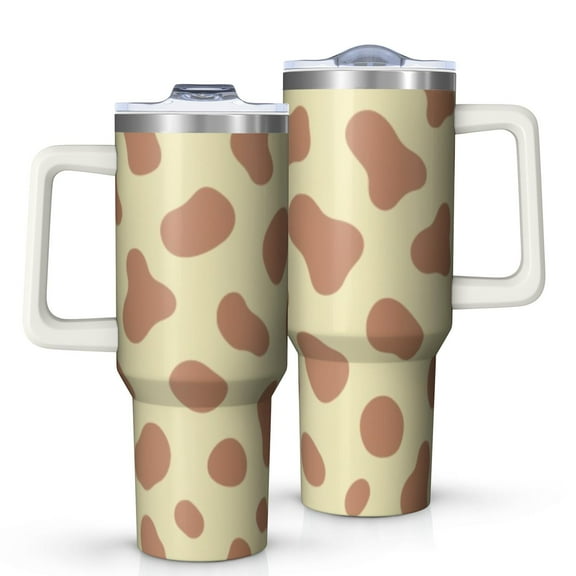 1pc ox 40oz Tumbler with Straw & Handle - Insulated Stainless Steel Cup | Holiday Gift for Man Women (Christmas, Valentine's, Birthday)