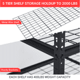 thumbnail image 3 of Étagère de Garage, Capacité de 2500 Lbs Unité d'Étagères Robuste pour Garage, Étagères de Rangement en Métal Ajustables, Étagère Utilitaire Industrielle à 5 Niveaux, 3 of 6