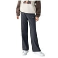 thumbnail image 2 of Mceream Girls Wide Leg Yoga Pants with Pockets High Waisted Casual Lounge Pant Loose Comfy Stretchy Trouser School Uniform Pants Pantalones Deportivos Para NiñAs 5-15 Years, 2 of 6
