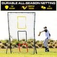 thumbnail image 3 of GoSports 6 x 4 ft Baseball & Softball Pitching and Fielding Rebounder - Pitch Back Net with 3 Target Zones, 3 of 7