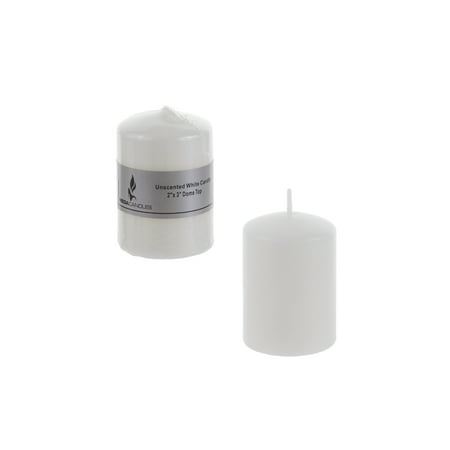 Dome Pillar - Mega Candles - Unscented 2 Inch x 3 Inch Dome Top Pressed Pillar Candle - White