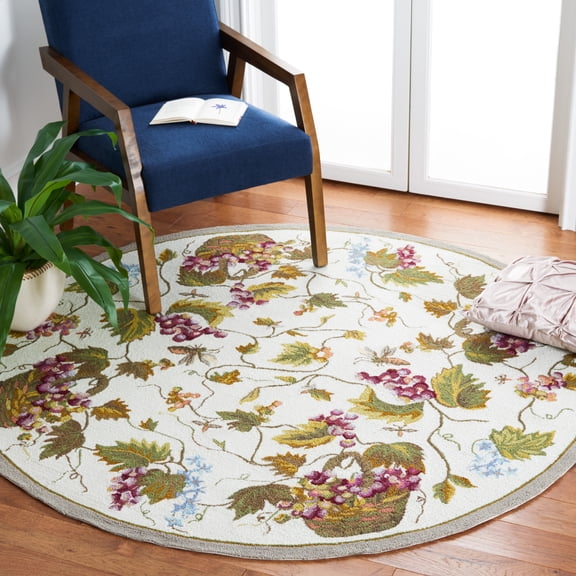 Safavieh Easy Care Clematis Floral Area Rug, White/Multi, 6' x 6' Round