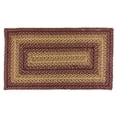 thumbnail image 1 of Vintage Star Braided Jute Rugs Oval Rectangle Primitive Wine Tan 20x30 to 8x10, 1 of 3