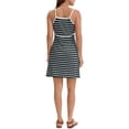 thumbnail image 3 of ATHLECHIC Womens Striped Print Summer Dresses Spaghetti Strap Sleeveless Casual Henley Short Sundress Mini Dress S Black, 3 of 6