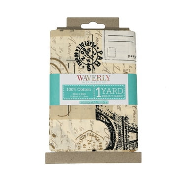 Waverly Inspirations, 100% Cotton, 44 Inch Wide, Sewing & Crafting, Floral Black, 1 Yard Cut Prints