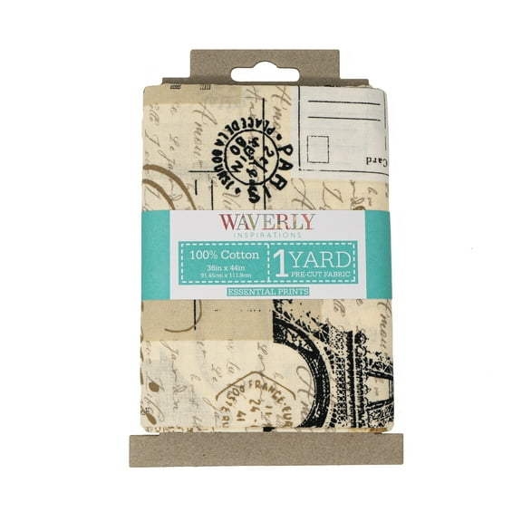 Waverly Inspirations 1 Yard Cut 100% Cotton Prints Fabric, Floral Black, 44" Wide for Quilting & Sewing