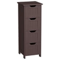 thumbnail image 2 of SuperDeal 4-Drawer Bathroom Storage Cabinet – Freestanding Wood Organizer Waterproof Small Side Cabinet for Home Living Room, Coffee Brown, 2 of 16