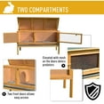 PawHut Wooden Rabbit Hutch Bunny Cage with Openable Waterproof Roof, No Leak Tray Sturdy Fir