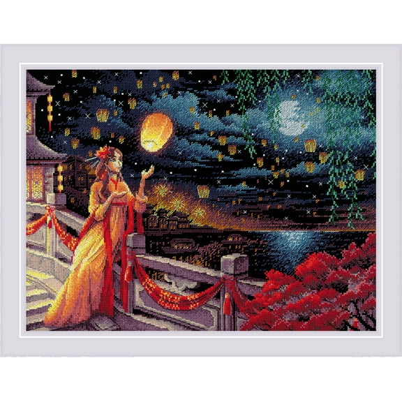 RIOLIS Counted Cross Stitch Kit 15.75"X11.75"-Lantern Festival (14 Count)