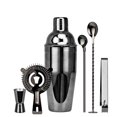 thumbnail image 1 of Juego de cóctel de barra, kit de coctelera para hacer bebidas, mezclador de acero inoxidable Irfora Negro/750ml, 1 of 7