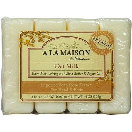 - 2 Pack - A La Masion Bar Soap Oat Milk, 3.5 oz bars, 4 ea