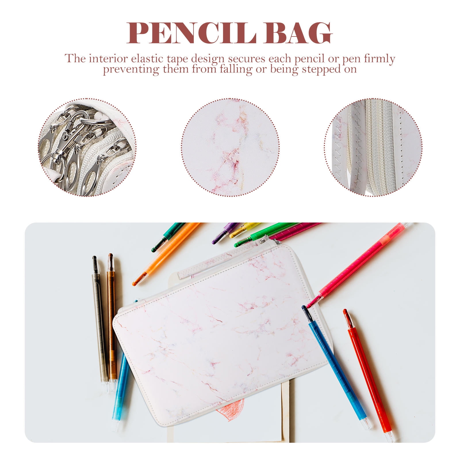 BESTYASH Red Drawing Pencil Case with Elastic Band for Secure and Organized Stationery Storage - 1 Piece